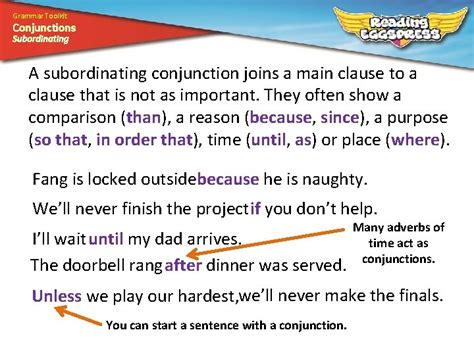 Grammar Toolkit Conjunctions Subordinating What Are Subordinating