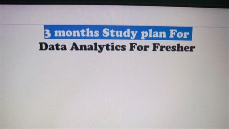 Months Study Plan For Data Analyst Youtube