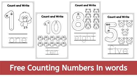 Numbers Counting In Words Free Worksheets - The Mum Educates