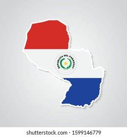 3d Isometric Map Paraguay National Flag Stock Vector Royalty Free