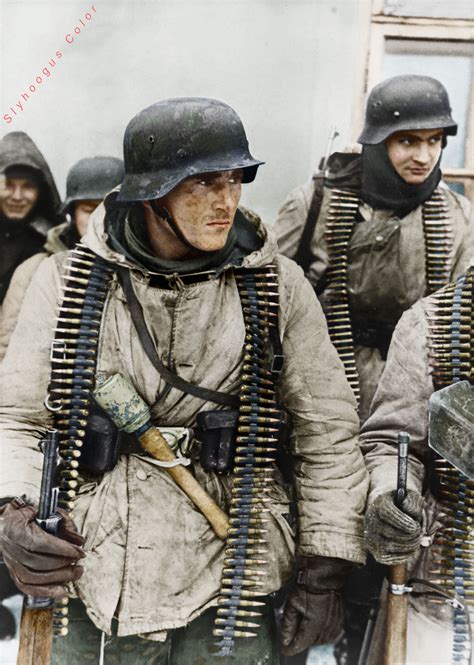 German Soldiers Winter Uniform Eastern Front Rcolorization