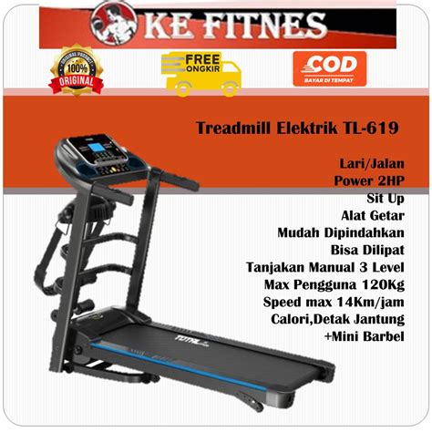 Jual Alat Fitness Rumah Alat Olahraga Lari Treadmill Elektrik Treadmill