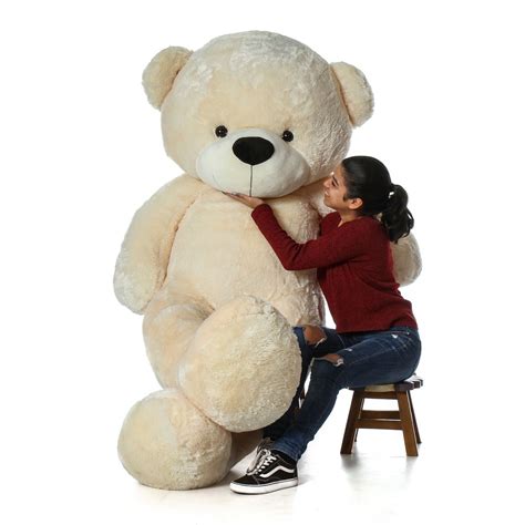 7 Foot Life Size Cozy Cream Giant Teddy Bear Cuddles - The BIGGEST ...