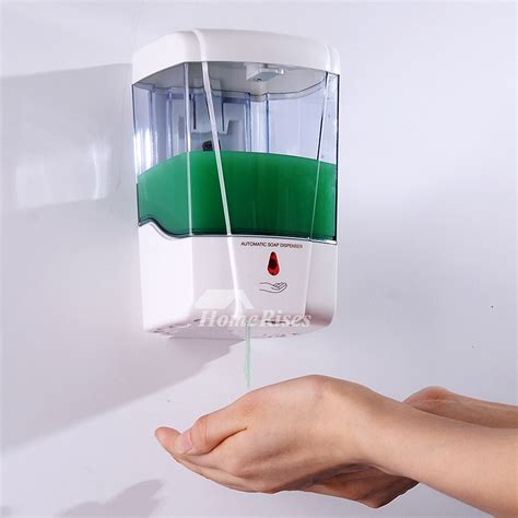 Wall Mounted Automatic Soap Dispenser Battery Type Touchless White Commercial Sensor Liquid Soap