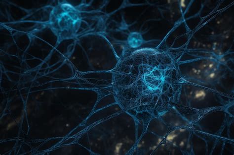 Premium AI Image | A close up of a brain with blue neurons