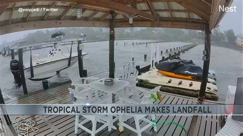 Tropical Storm Ophelia Makes Landfall Youtube