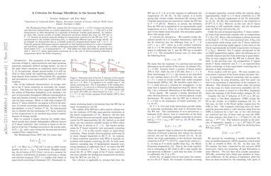 A Criterion For Strange Metallicity In The Lorenz Ratio Papers With Code