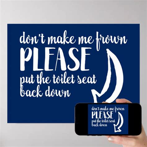 Put The Toilet Seat Back Down Custom Color Poster Zazzle