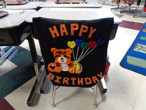 Happy Birthday Chair Cover For The Classroom Or Home Felt And Etsy