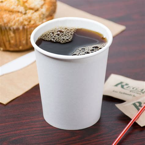 Choice 8 Oz White Poly Paper Hot Cup 50 Pack