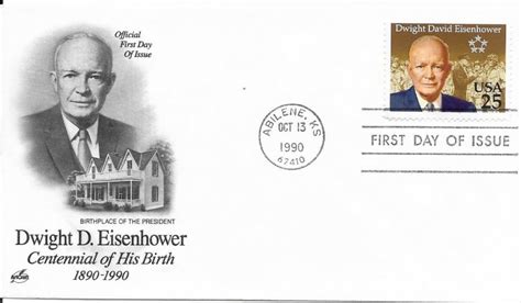 Fdc C Dwight D Eisenhower Art Craft Pcs United