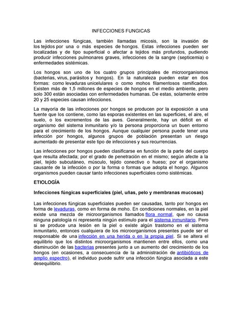 Infecciones Fungicas INFECCIONES FUNGICAS Las infecciones fúngicas
