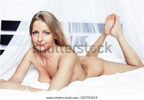 Sexy Blonde Lying Naked On White Stock Photo 102793619 Shutterstock