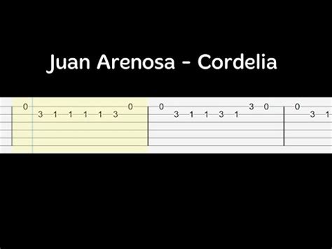 Juan Arenosa Cordelia Guitar Tab Tutorial YouTube