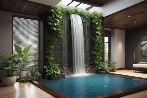 Premium Ai Image Indoor Waterfall Showcase A Stunning Indoor