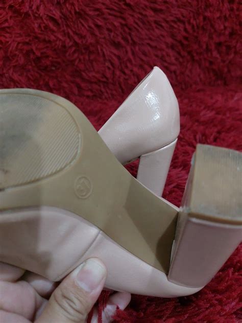 Nude Block Heels S37 Women S Fashion Footwear Heels On Carousell