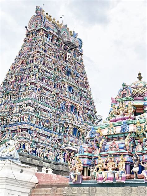 Ancient Hindu Temple with Beautiful God Sculptures in the Tower of Kapaleeshwarar Temple in ...