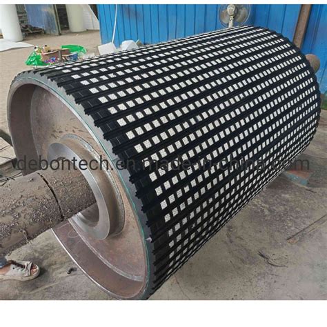 Diamond Rubber Coated Lagging Head Drive Drum Plain Pulley Lagging