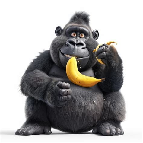 Premium Photo A Gorilla Holding A Banana That Says Gorilla On It