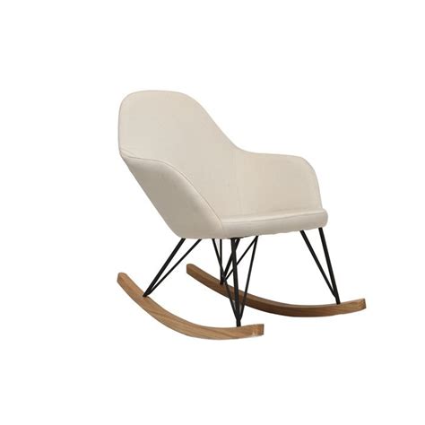 Miliboo Fauteuil Relax Rocking Chair Tissu Naturel Pieds M Tal Et