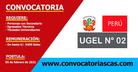 Convocatoria Ugel San Mart N De Porres Cas Plazas