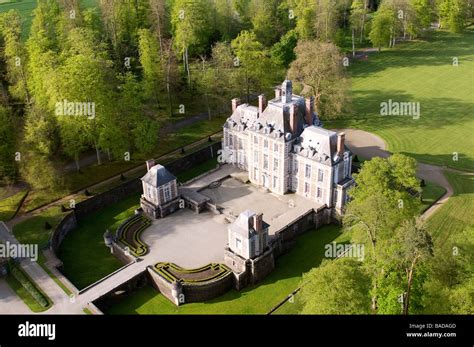 France Calvados Balleroy The Castle Aerial View Stock Photo Alamy