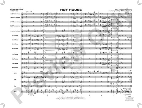 Hot House Jazz Ensemble Conductor Score And Parts Tadd Dameron Digital Sheet Music Download