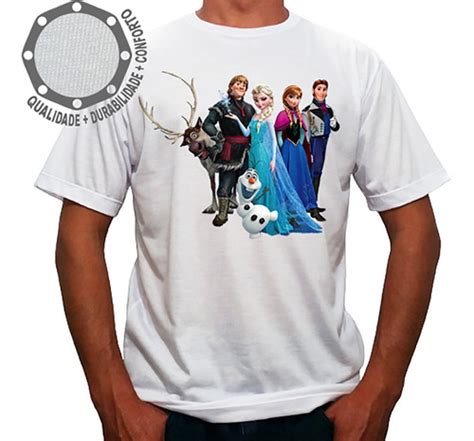 Camiseta Frozen Personagens Pose Camisa Adulto E Infantil