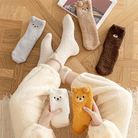 Womens Cute Cartoon Fuzzy Socks Cozy Home Slipper Socks Temu United