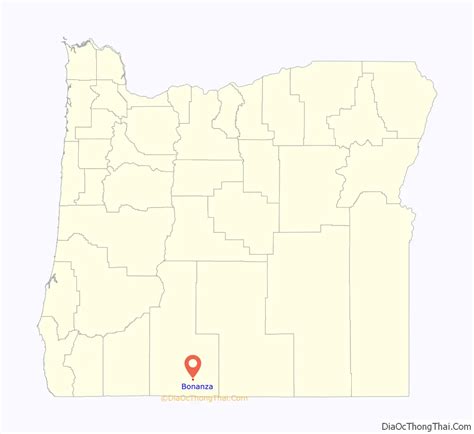 Map of Bonanza town, Oregon - Thong Thai Real