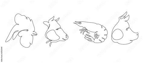 Animals one line Minimalist. Vector illustration. Continuous one line ...