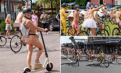 Hundreds Of Greenie Cyclists Ride Around Byron Bay Naked Daily Mail