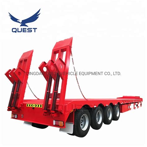 Excavator Transport Semi Lowbed Loader Low Bed Truck Trailer China