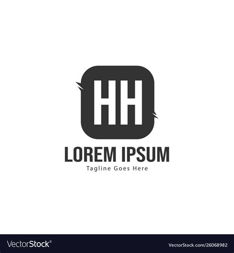 Initial Hh Logo Template With Modern Frame Vector Image