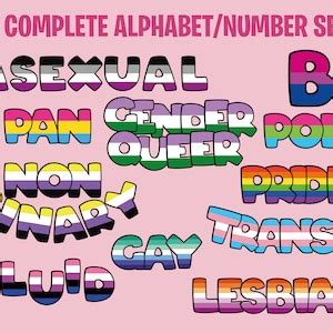 Lgbt Alphabet Clipart Gay Pride Letters Numbers And Glyphs Queer Alphabet Clipart Svg Png