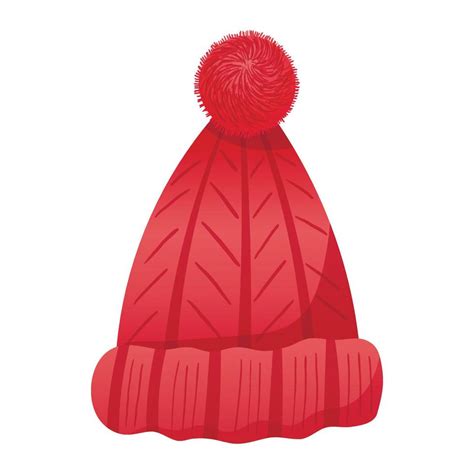 Vector isolated Christmas cartoon illustration of funny red knitted ...