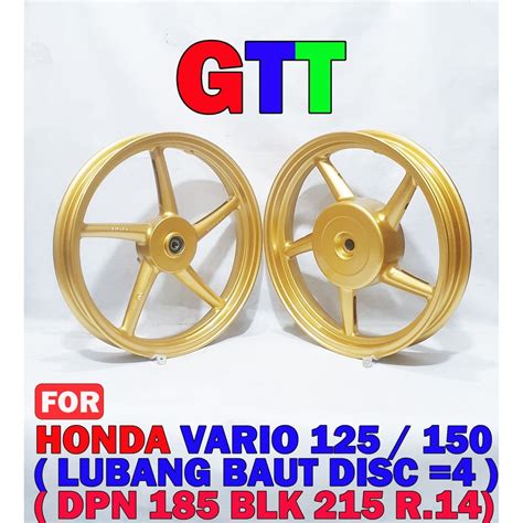 Jual VROSSI VELG RACING HONDA VARIO 125 150 BAUT DISC 4 WARNA GOLD