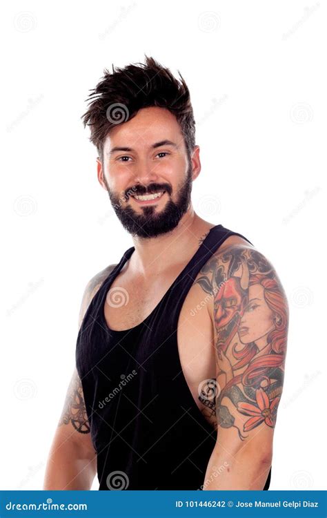 Handsome Bearded Man with Tattoos Stock Photo - Image of elegance, bearded: 101446242