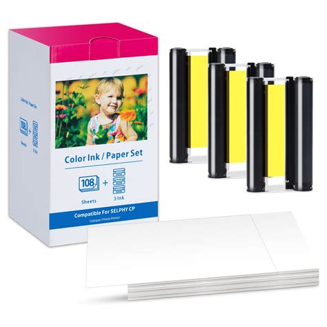 Compatible For Canon Selphy Cp1500 Cp1300 Ink And Paper Kp 108in Kp108 3 Color Ink