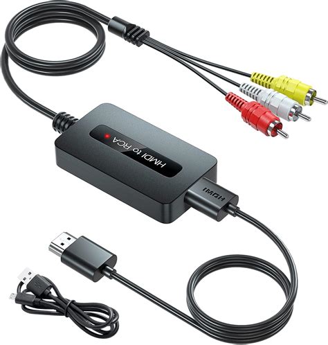 Kirolle Convertitore Da Hdmi A Rca Con Cavi Hdmi E Rca Adattatore Hdmi