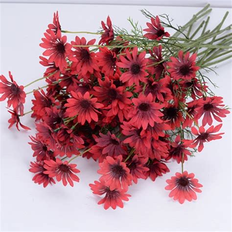 Amazon Oukeyi Artificial Flowers Bundles Artificial Silk Daisy