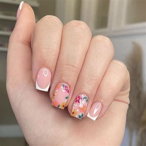 Amazon Pcs Fall French Nude Press On Nails Short Square