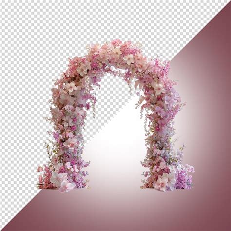 Premium Psd Floral Arch Isolated On White Background