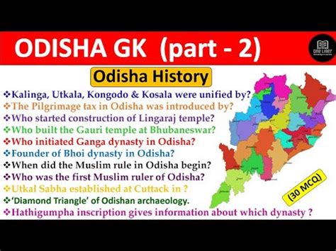 Gk Part Odisha History Ancient Mediaeval Modern