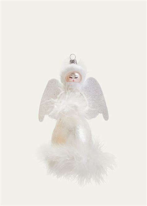 De Carlini White Angel Christmas Ornament Multi Editorialist