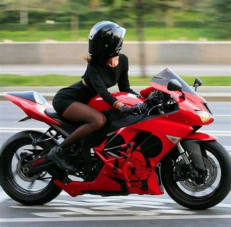 Biker Girl On Kawasaki Ninja Motos Deportivas Motos De Motocross