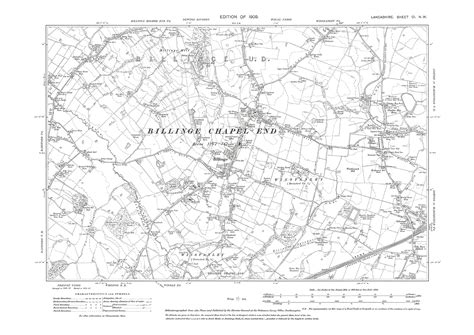 Billinge - Lancashire in 1909 : 101NW – Old Map Downloads