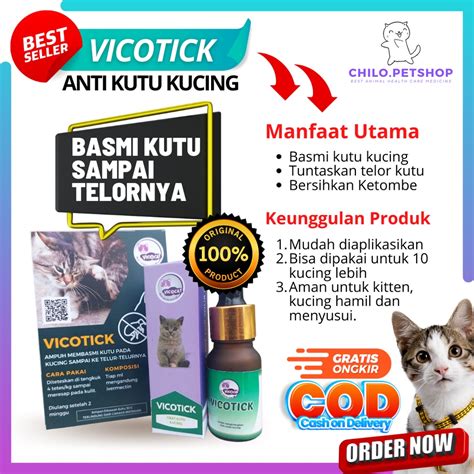 Jual Vicotick Obat Tetes Anti Kutu Kucing Basmi Kutu Sampai Telornya