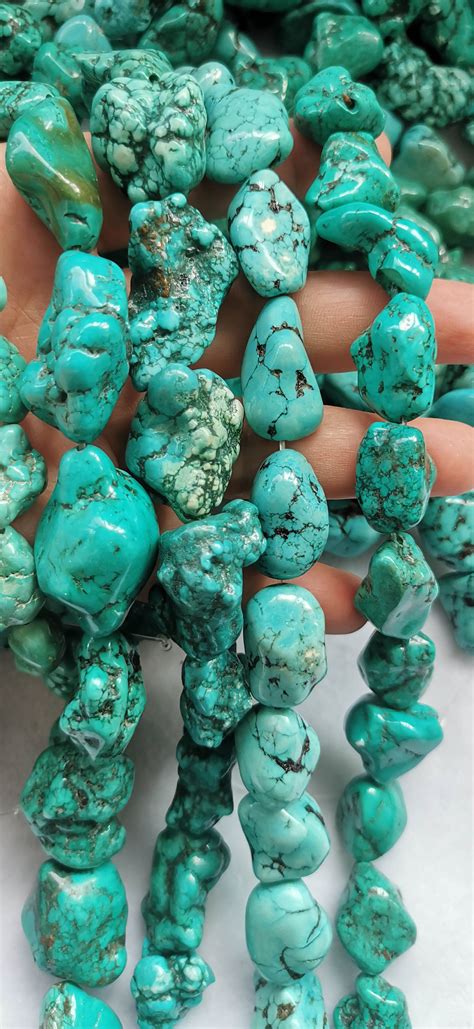 Inch Stabilized Turquoise Crystal Tumbled Gemstones In Etsy