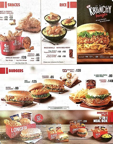 Menu Of KFC Amanora Mall Hadapsar Pune EazyDiner